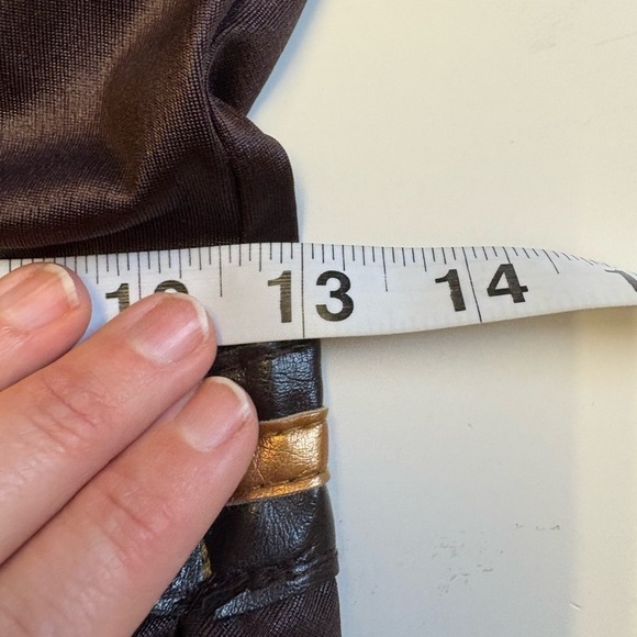 Vintage Forever 21 90's Y2K Brown dress with Gold Accent loop cutout size Small - Picture 10 of 10